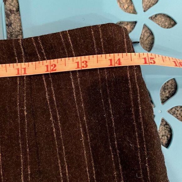 Gunex Trumpet Skirt US 4 Gray White Pinstripes Wool Blend Corpcore Minimalist - Picture 9 of 10